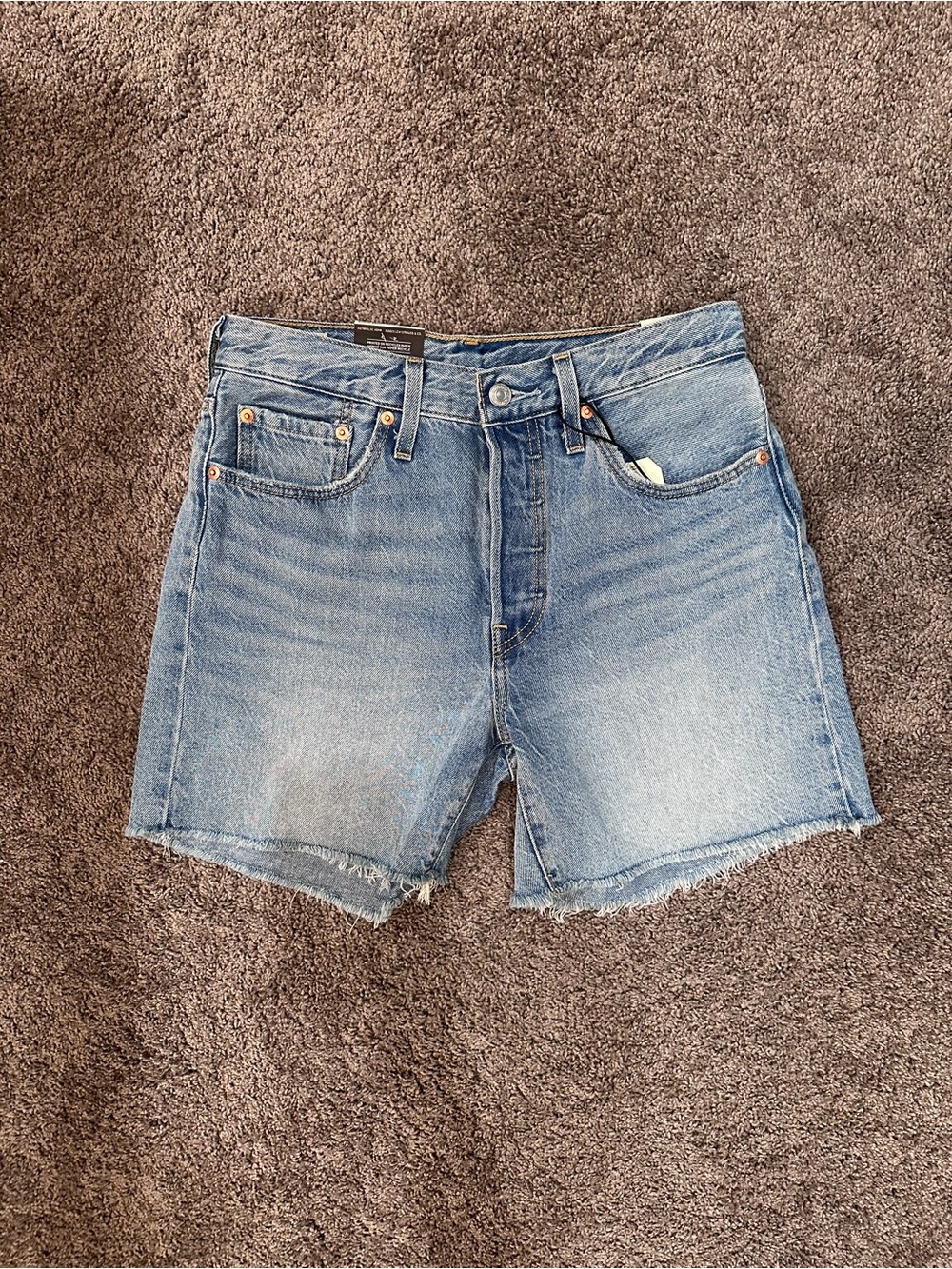 Levi's Light Blue Denim Cutoff Shorts with Raw Hem